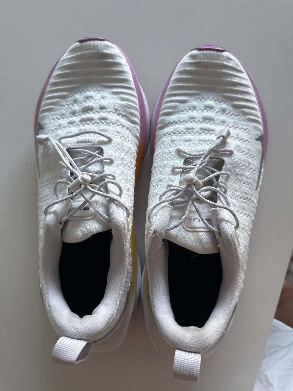 Nike Women's ReactX Infinity Run 4 Flyknit White Hot Fuchsia Saturn Gold (DX5048 - Picture 12 of 15